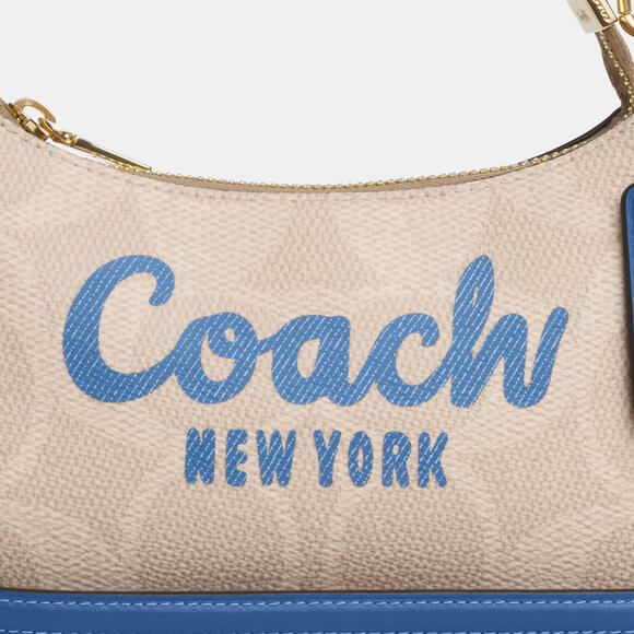 🩵 Coach NWT Teri Mini Crossbody Bag In Signature Canvas With Coach Graphic‎ - Picture 6 of 10